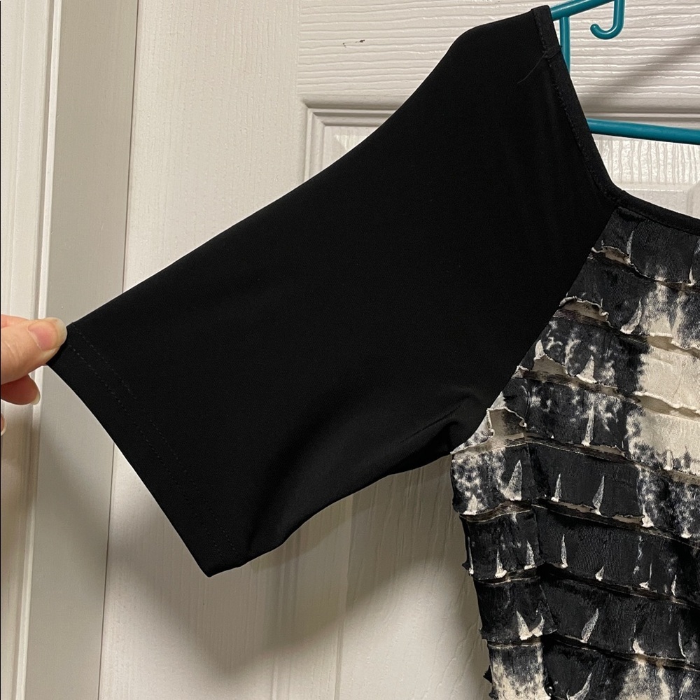 Joseph Ribkoff | Black | Ruffled Top/Hankerchief Skirt | Dress | Size 10 - Picture 6 of 16